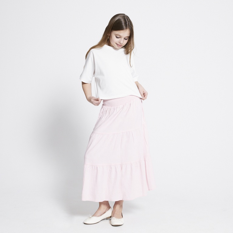 Linen blend maxi skirt "Luciana"  Pink